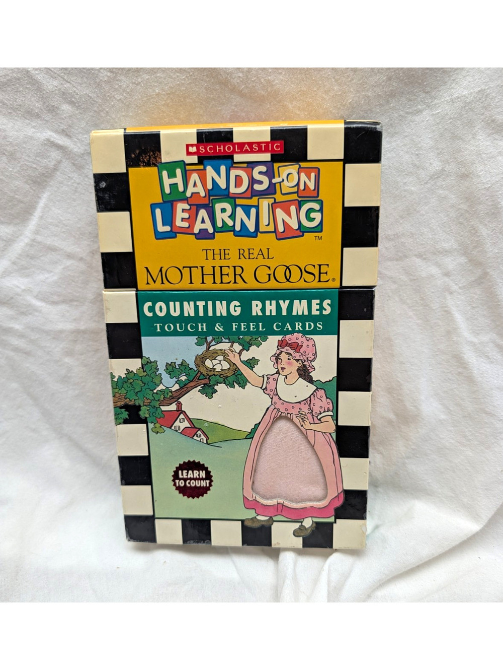 Scholastic Mother Goose Touch & Feel Counting Rhymes Cards Ages 2-5 2006